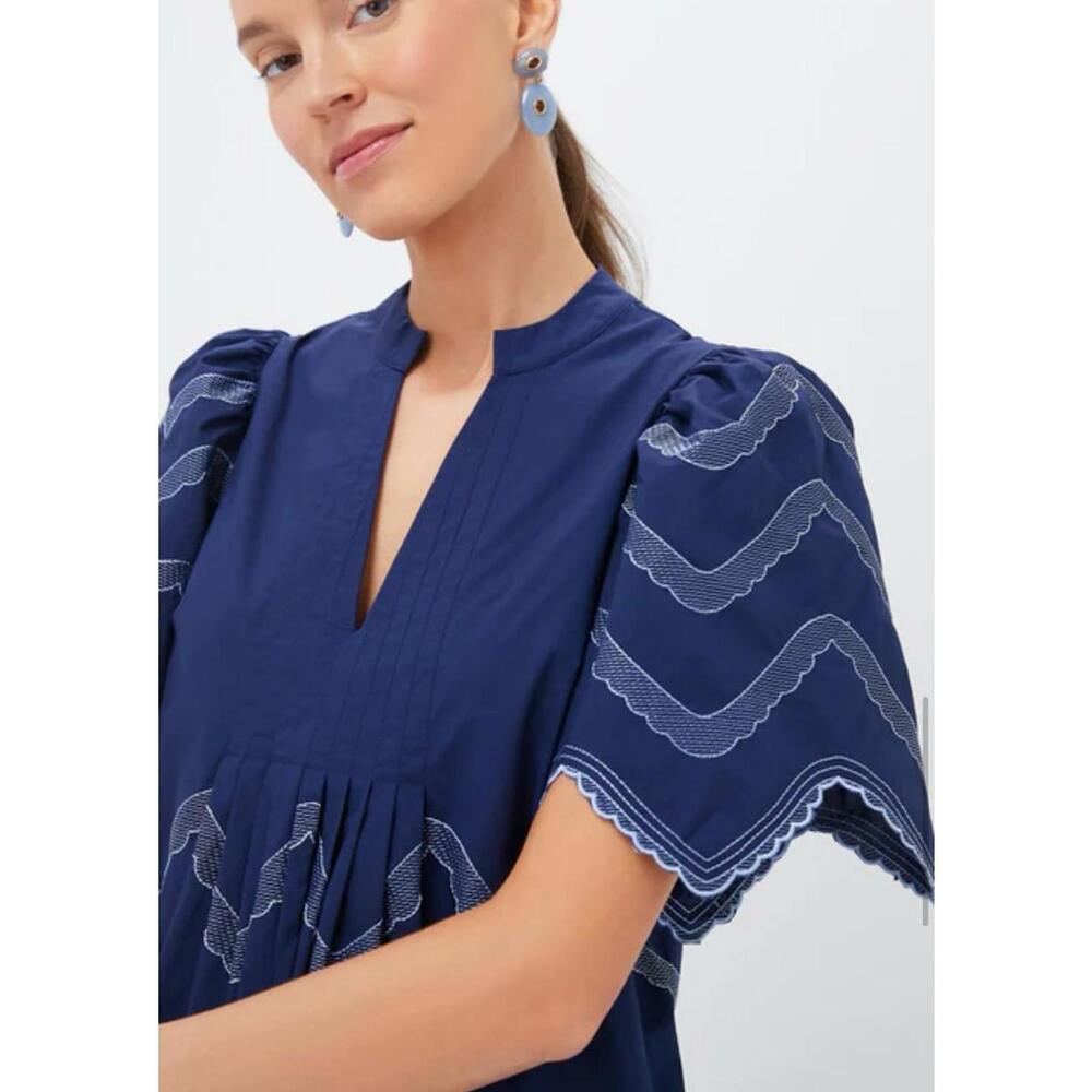 Tuckernuck Hyacinth House Navy Embroidered Weston Mini Dress NWT Small S - Picture 4 of 9